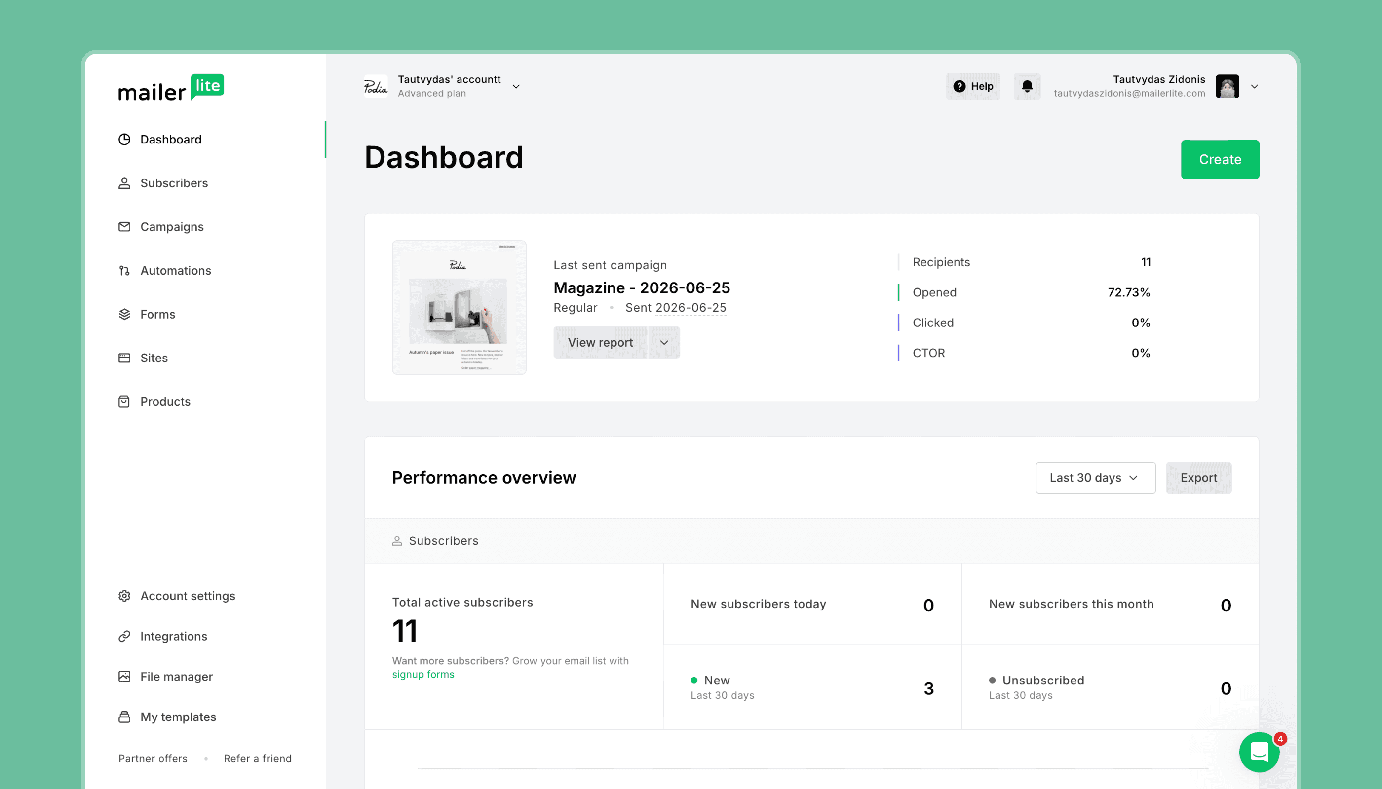 MailerLite showcase